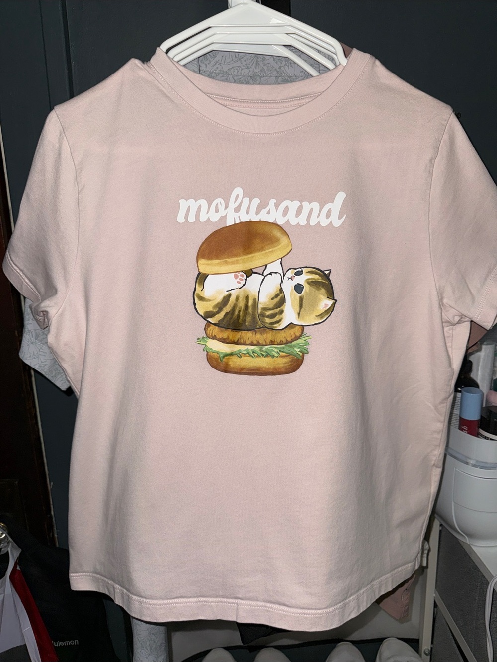 Uniqlo Pink Cat Burger Graphic Tee